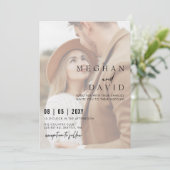 Eenvoudige volledige foto-overlay bruiloft kaart (Staand voorkant)