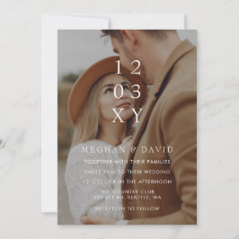 Eenvoudige volledige foto-overlay bruiloft kaart