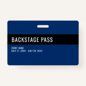 Eenvoudige Volunteer Pass Blue Horizontal ID-kaart Badge (Achterkant)