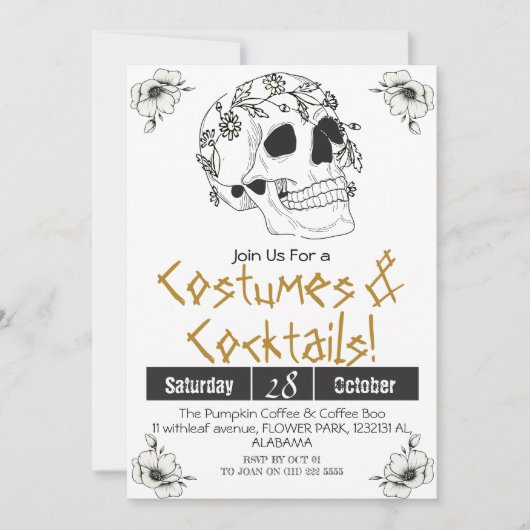 Eenvoudige Volwassen  Halloween Party Gotische Sch Kaart (Voorkant)