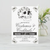 Eenvoudige Volwassen  Halloween Party Gotische Sch Kaart (Staand voorkant)