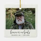 Eenvoudige voorgeschiedenis in ons hart keramisch ornament (Achterkant)