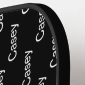 Eenvoudige voornaam moderne zwarte en witte monogr pickleball paddle (Links Detail)
