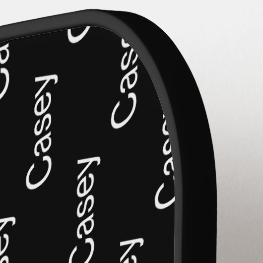 Eenvoudige voornaam moderne zwarte en witte monogr pickleball paddle (Links Detail)