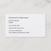 Eenvoudige voorziening van suikerwerk visitekaartje (Achterkant)