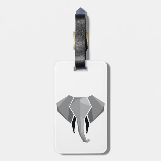 Eenvoudige vormen Geometrie Elephant Head Bagagelabel (Achterkant verticaal)