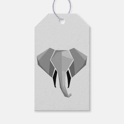 Eenvoudige vormen Geometrie Elephant Head Cadeaulabel (Voorkant)