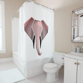 Eenvoudige vormen Geometrie Elephant Head Douchegordijn (In situ)