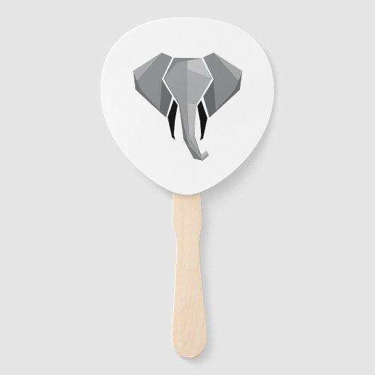 Eenvoudige vormen Geometrie Elephant Head Handwaaier (Voorkant)