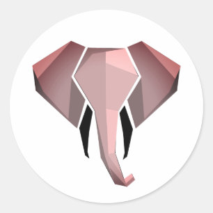 Eenvoudige vormen Geometrie Elephant Head Ronde Sticker