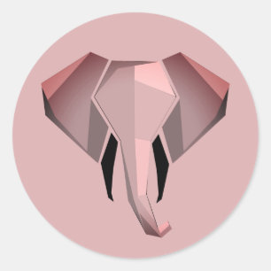 Eenvoudige vormen Geometrie Elephant Head Ronde Sticker