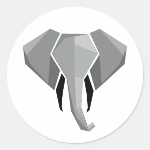 Eenvoudige vormen Geometrie Elephant Head Ronde Sticker