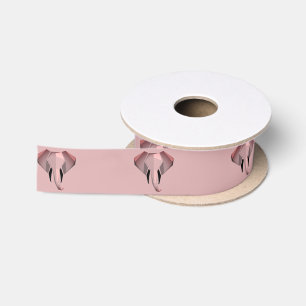 Eenvoudige vormen Geometrie Elephant Head Satijnen Lint
