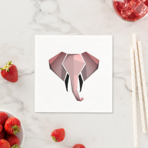 Eenvoudige vormen Geometrie Elephant Head Servet