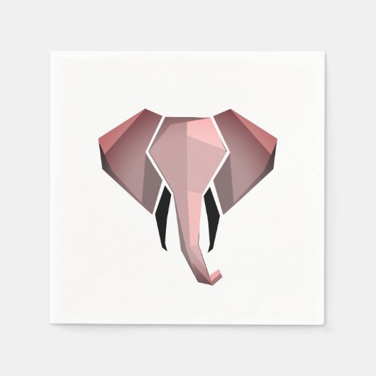 Eenvoudige vormen Geometrie Elephant Head Servet (Voorkant)