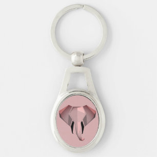 Eenvoudige vormen Geometrie Elephant Head Sleutelhanger