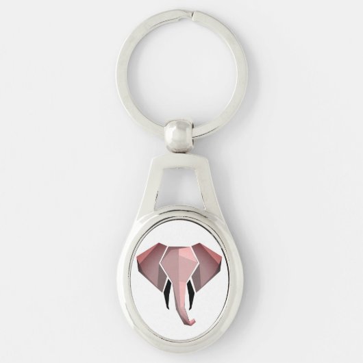 Eenvoudige vormen Geometrie Elephant Head Sleutelhanger (Voorkant)