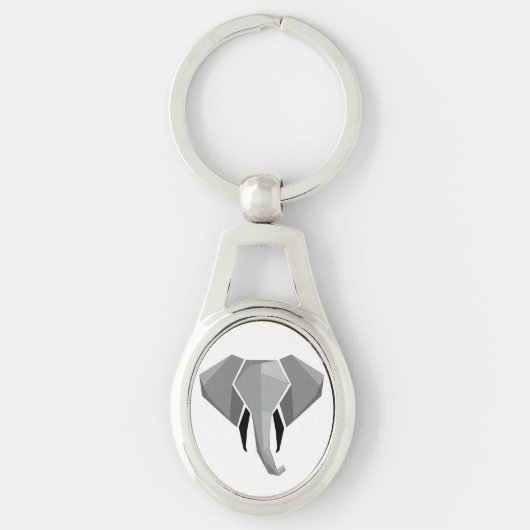 Eenvoudige vormen Geometrie Elephant Head Sleutelhanger (Voorkant)
