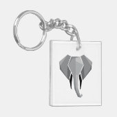 Eenvoudige vormen Geometrie Elephant Head Sleutelhanger (Voorkant Links)