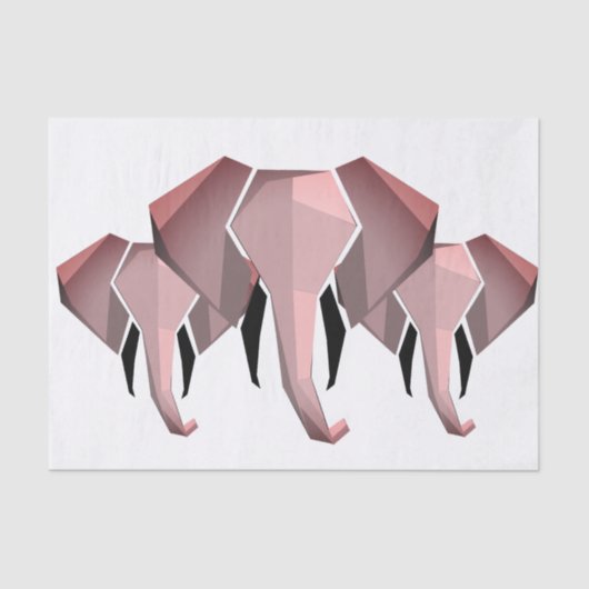 Eenvoudige vormen Geometrie Elephant Head Tissuepapier (Voorkant)