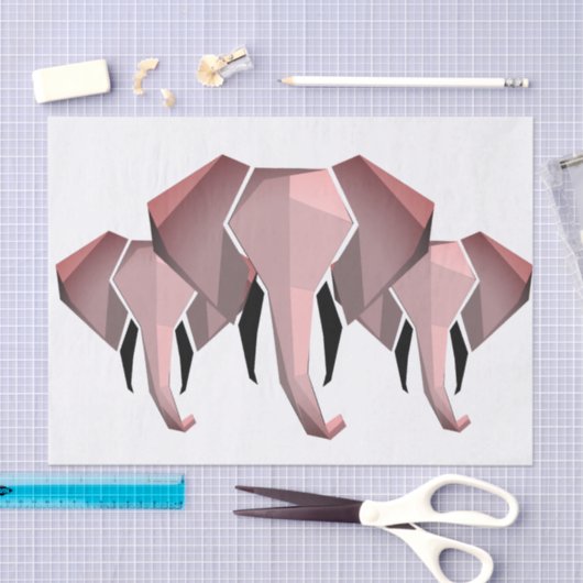 Eenvoudige vormen Geometrie Elephant Head Tissuepapier (Craft)