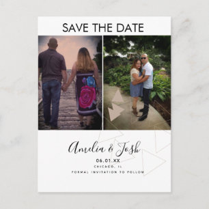 Eenvoudige Vormen Save the Date Foto Ansichtkaart Briefkaart