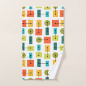 Eenvoudige vormen van atoomtijdperk, meerkleurig bad handdoek (Handdoek)