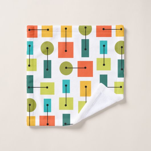 Eenvoudige vormen van atoomtijdperk, meerkleurig bad handdoek (Wasdoekje)