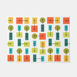 Eenvoudige vormen van atoomtijdperk, meerkleurig deurmat