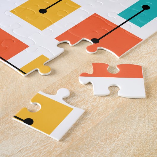 Eenvoudige vormen van atoomtijdperk, meerkleurig legpuzzel (Zijkant)