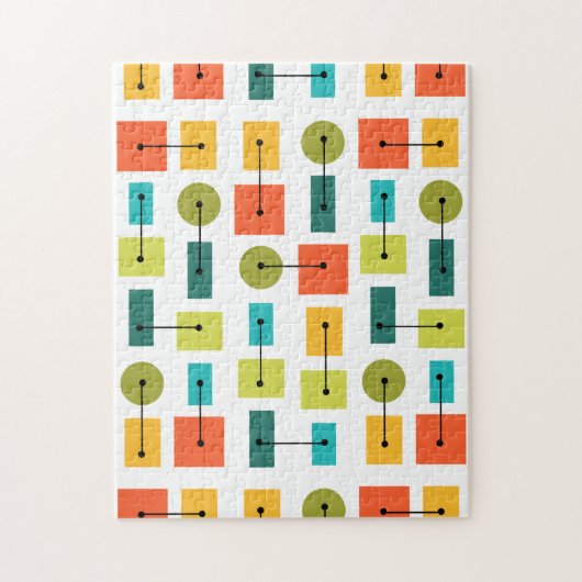 Eenvoudige vormen van atoomtijdperk, meerkleurig legpuzzel (Verticaal)