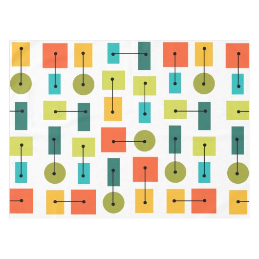 Eenvoudige vormen van atoomtijdperk, meerkleurig tafelkleed (Voorkant (Horizontaal))