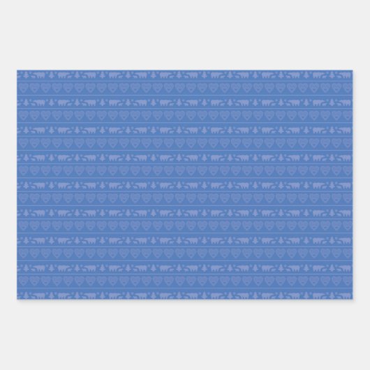 Eenvoudige vormen van Beer met bomen en hartfeestd Inpakpapier Vel (Voorkant 2)