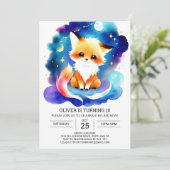 Eenvoudige vos verjaardag verzamelen kaart (Staand voorkant)