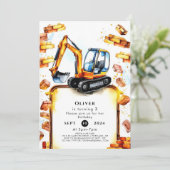 Eenvoudige vrachtwagenbouw Verjaardag Kaart (Staand voorkant)