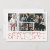 Eenvoudige Vrede Foto Groen Rood Feestdagenkaart (Voorkant)