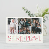 Eenvoudige Vrede Foto Groen Rood Feestdagenkaart (Staand voorkant)