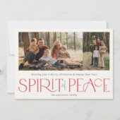 Eenvoudige Vrede Foto Rood Groen Feestdagenkaart (Voorkant)