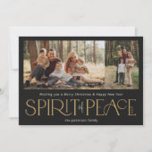 Eenvoudige Vrede Foto Zwart Goud Feestdagenkaart (Voorkant)