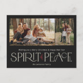 Eenvoudige Vrede Foto Zwart Rood Feestdagenkaart (Voorkant)