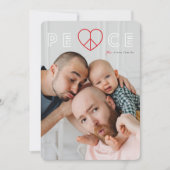 Eenvoudige vrede hart typografie minimalistische f feestdagenkaart (Voorkant)