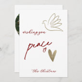 Eenvoudige Vrede & Liefde Duif Foto Kerst Kaart (Voorkant / Achterkant)