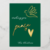 Eenvoudige Vrede & Liefde Duif Foto Kerst Kaart (Voorkant)