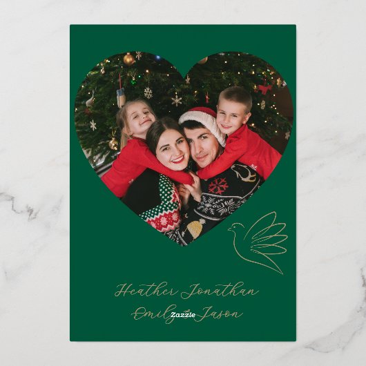 Eenvoudige Vrede & Liefde Duif Foto Kerst Kaart (Achterkant)