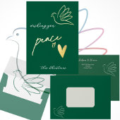 Eenvoudige Vrede & Liefde Duif Foto Kerst Kaart