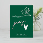 Eenvoudige Vrede & Liefde Duif Foto Kerst Kaart (Staand Voorkant)