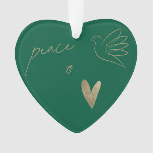 Eenvoudige Vrede & Liefde Duif Foto Kerstkaart Ornament