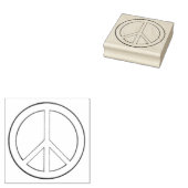Eenvoudige Vredesteken Outline Tekening op Rubber  Rubberstempel (Gestempeld)