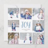 Eenvoudige vreugde | 8 vierkante fotocollage flat feestdagenkaart (Voorkant)