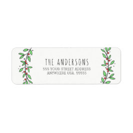 Eenvoudige Vreugde Krans Pastels Moderne Kerstmis Etiket